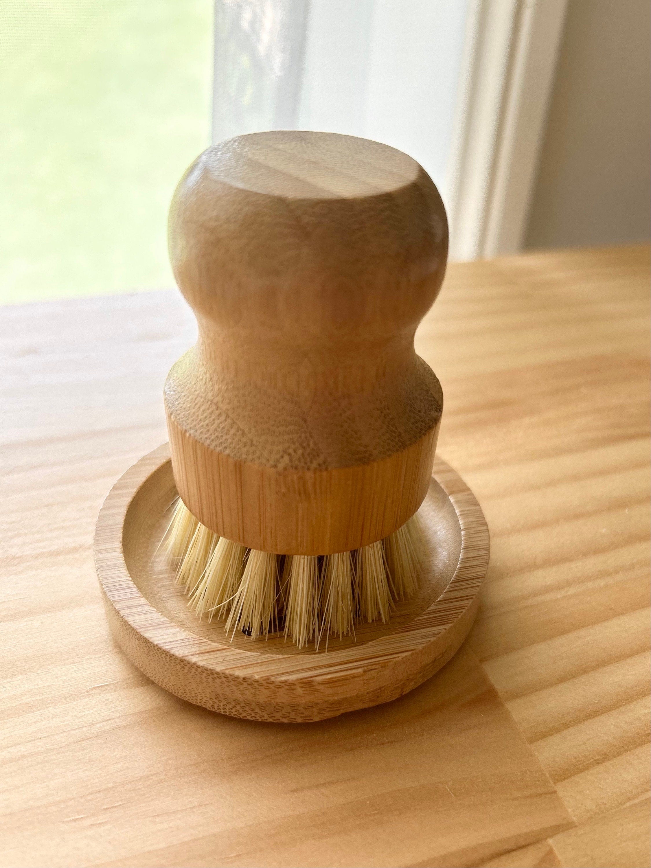 Mini bamboo dish brush