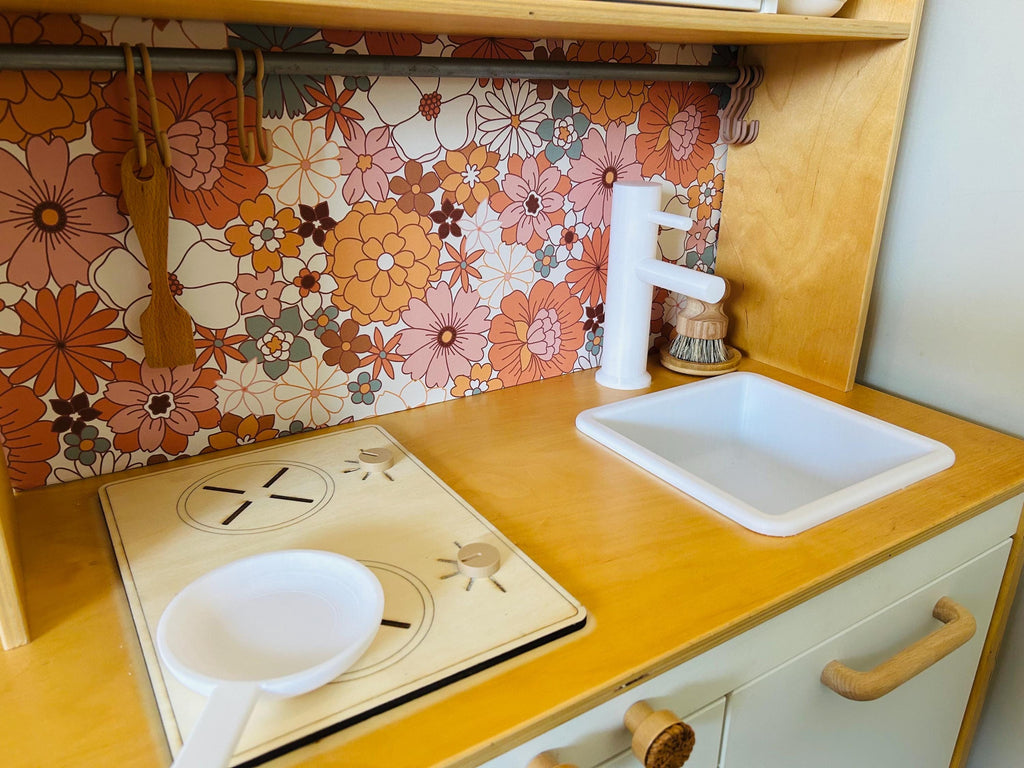 Handmade Wooden Play Kitchen Stove with Turning Knobs – Replacement for Ikea Duktig