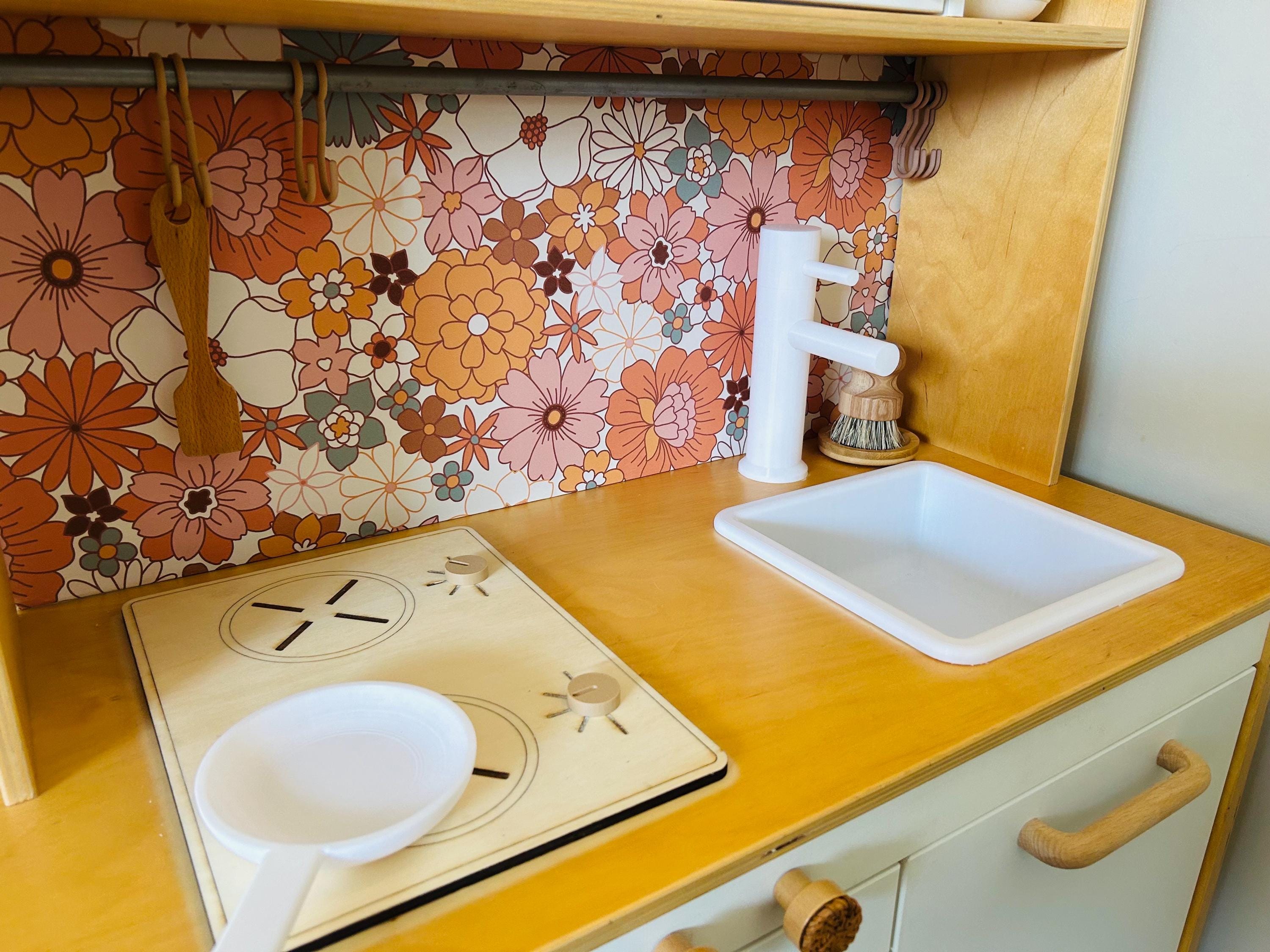 Handmade Wooden Play Kitchen Stove with Turning Knobs – Replacement for Ikea Duktig
