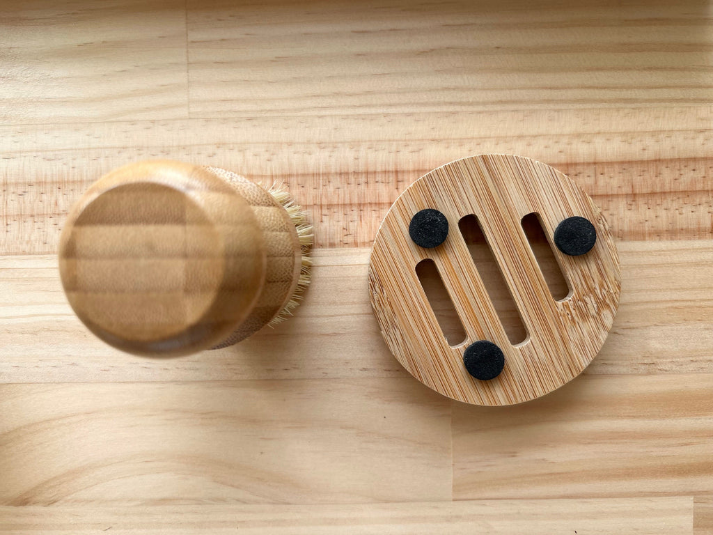Mini bamboo dish brush