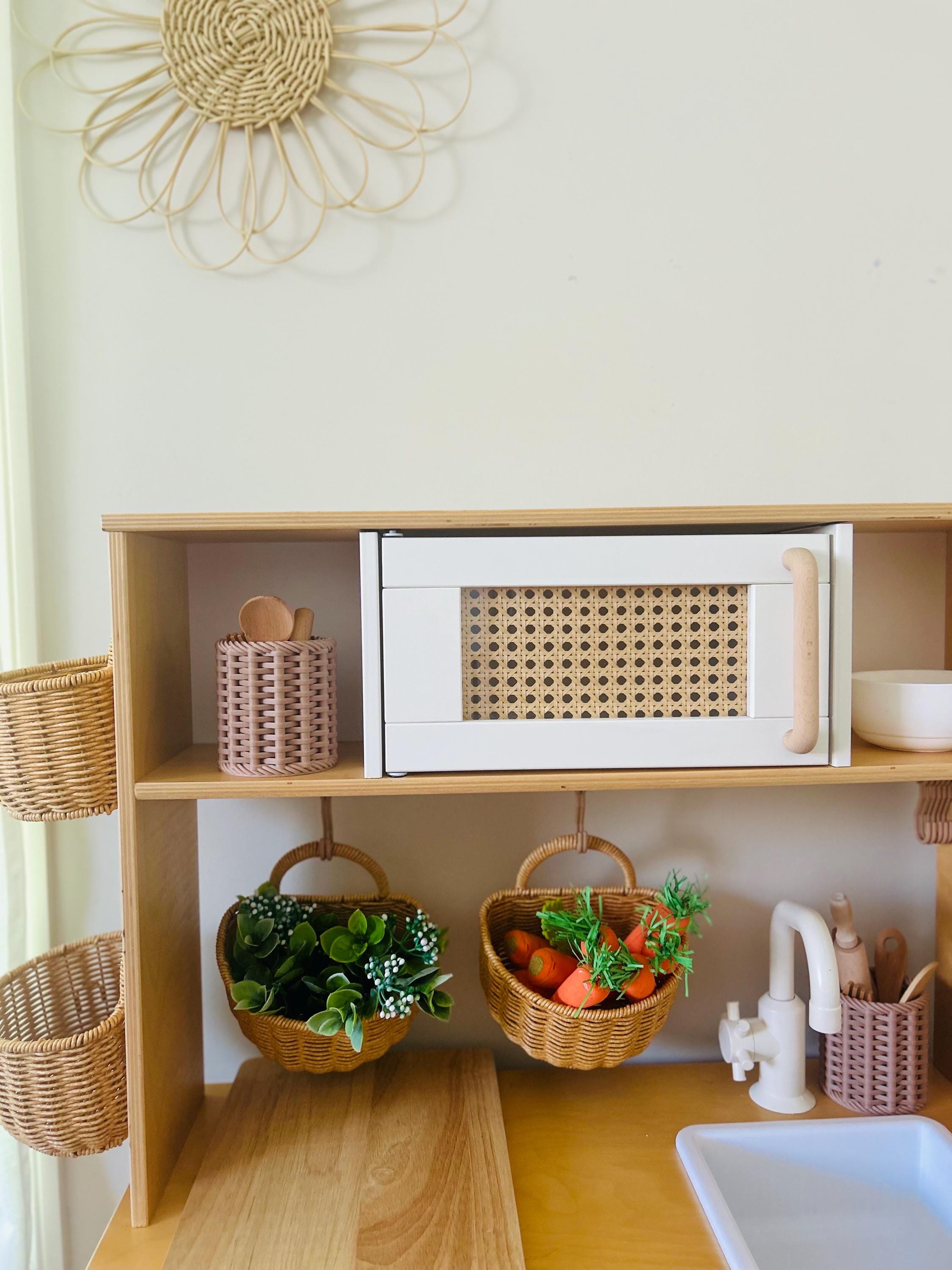 Woven Basket for Play Kitchens & Toy Markets – Faux Rattan