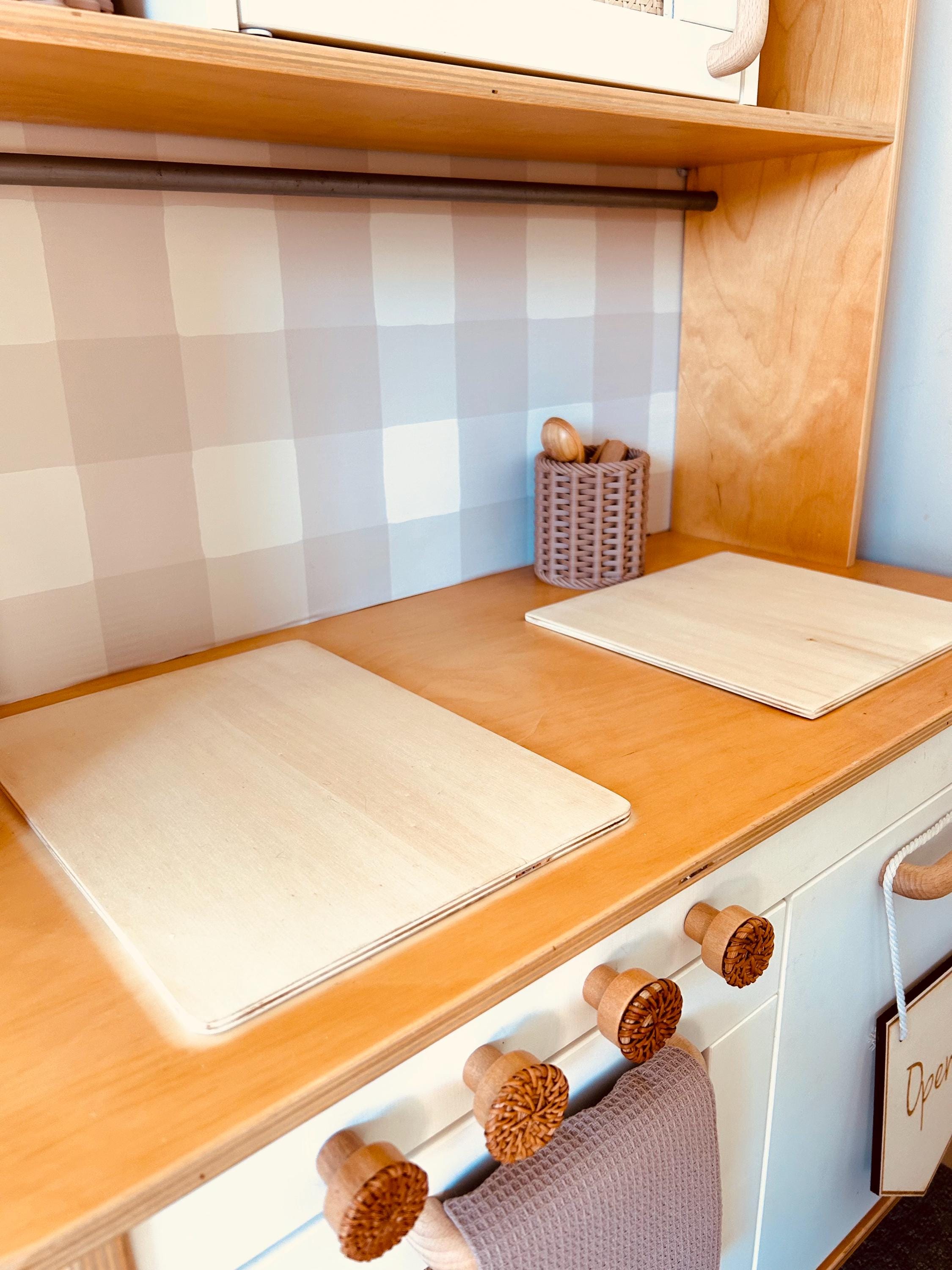 Handmade Wooden Play Kitchen Stove & Sink Covers – IKEA Duktig