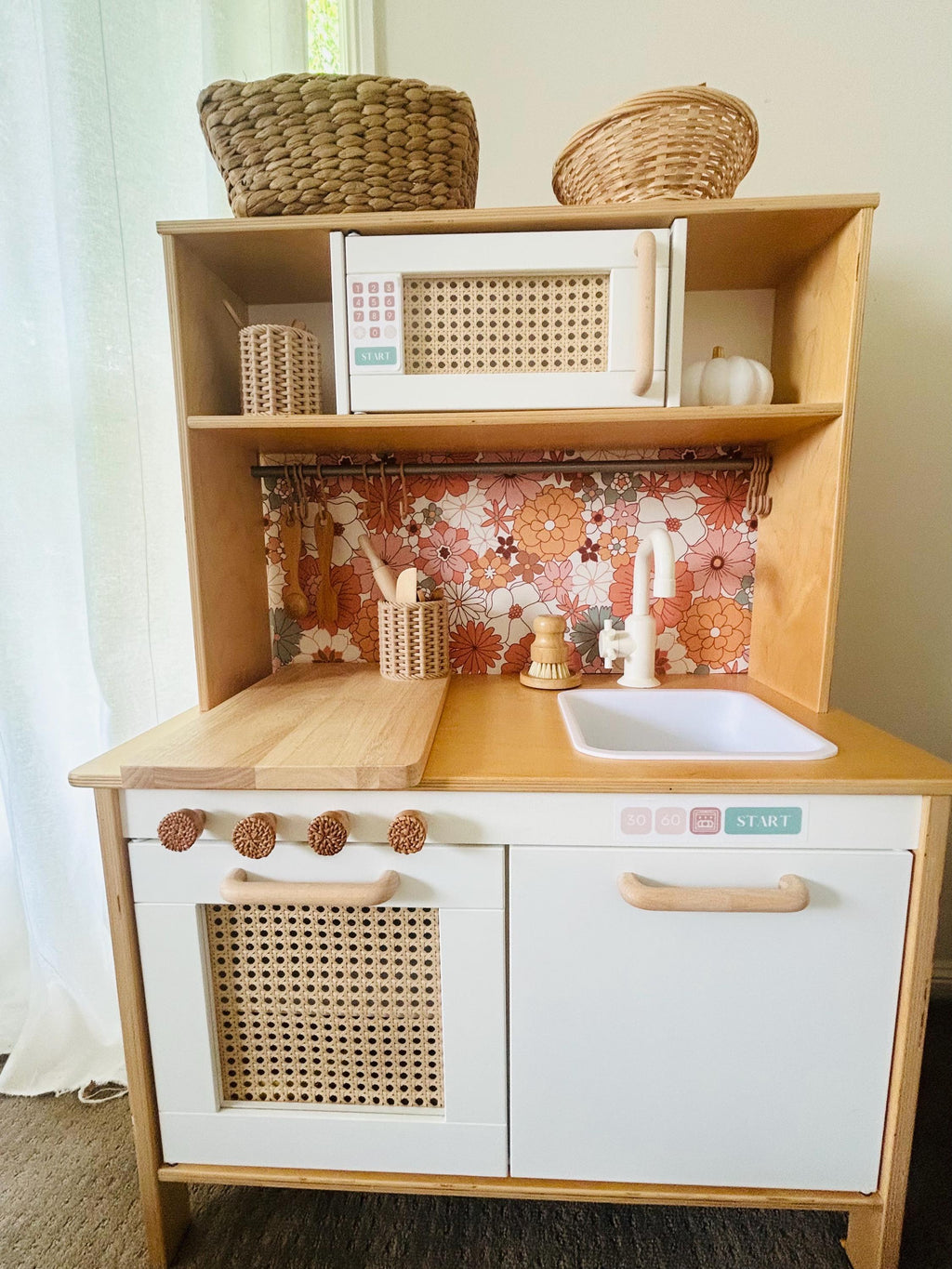 Boho Floral Play Kitchen Splashback - For the Ikea Duktig