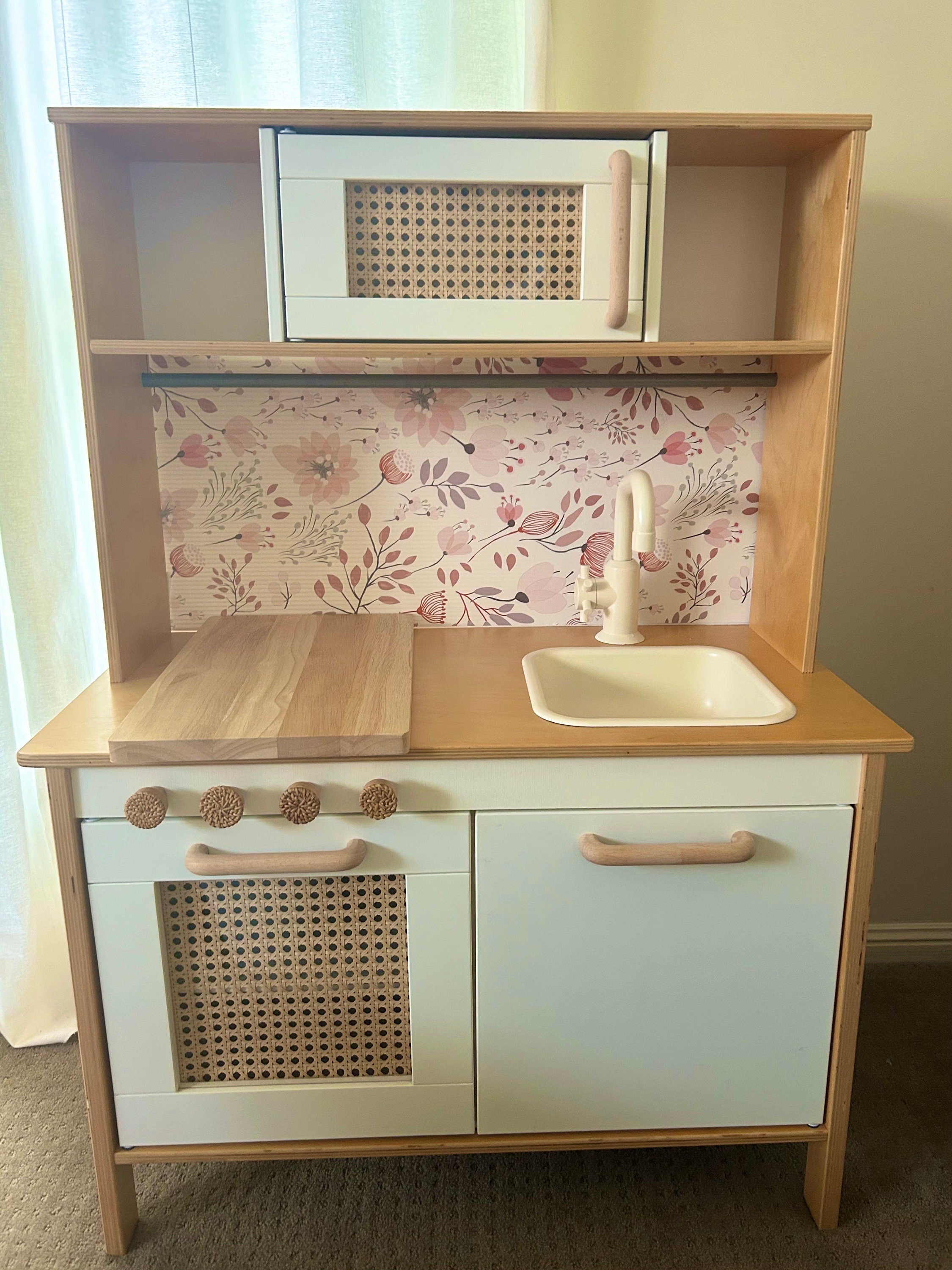 Play Kitchen Pink Floral Splashback - For the Ikea Duktig