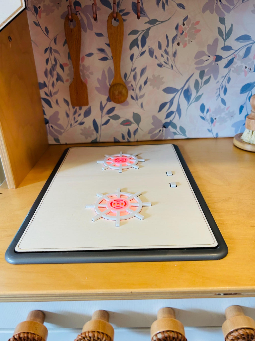 DIY Ikea Duktig Play Kitchen Stove Upgrade Kit – Wooden Surface & Buttons
