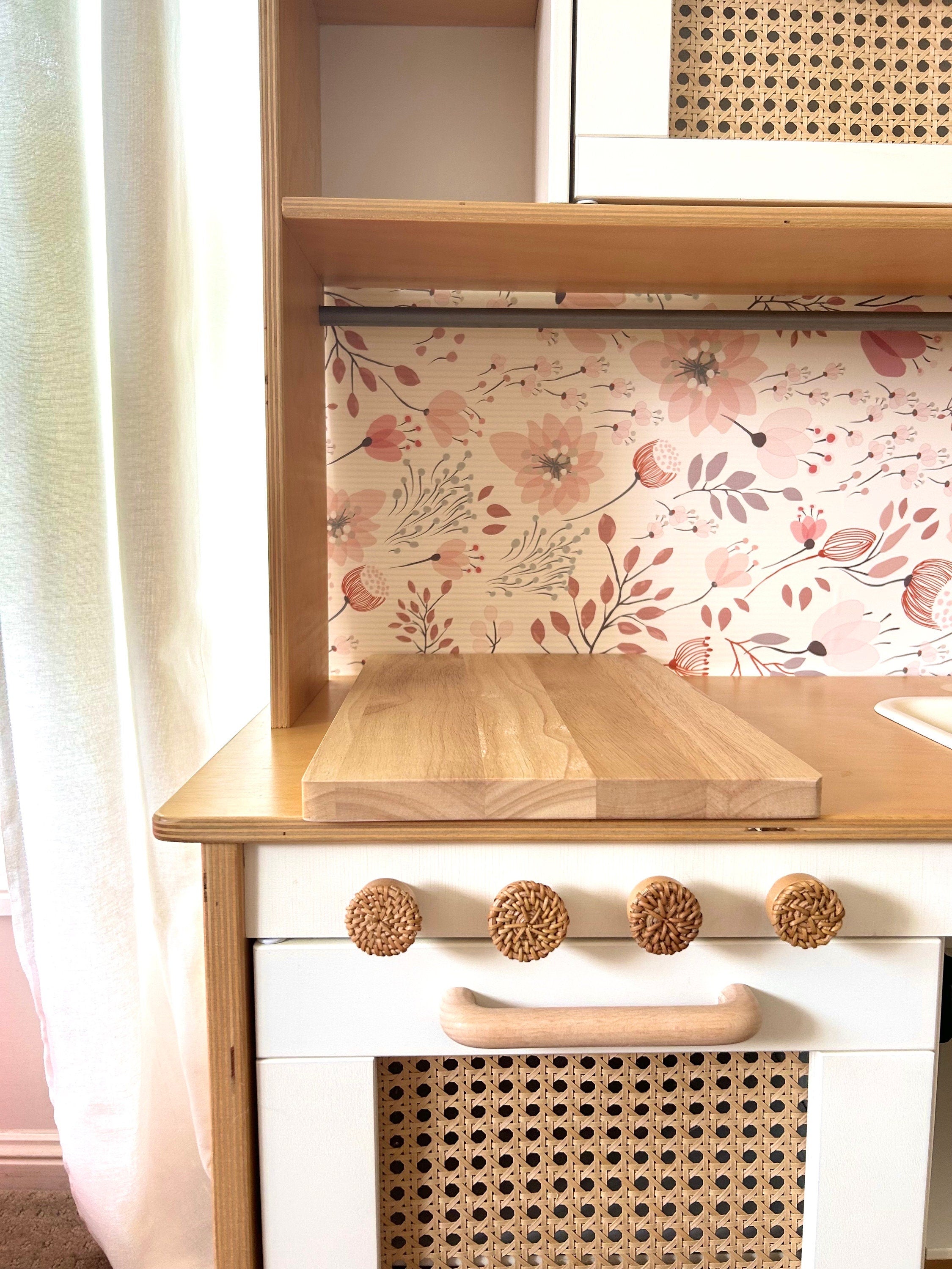 Play Kitchen Pink Floral Splashback - For the Ikea Duktig