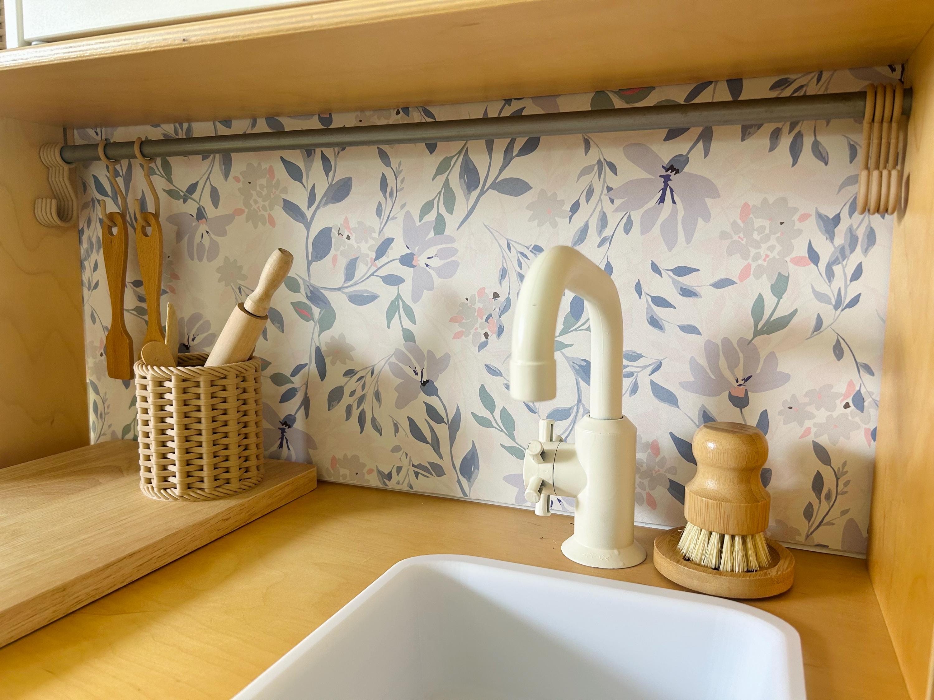 Woven Utensil Holder – Faux Rattan Play Kitchen Accessory
