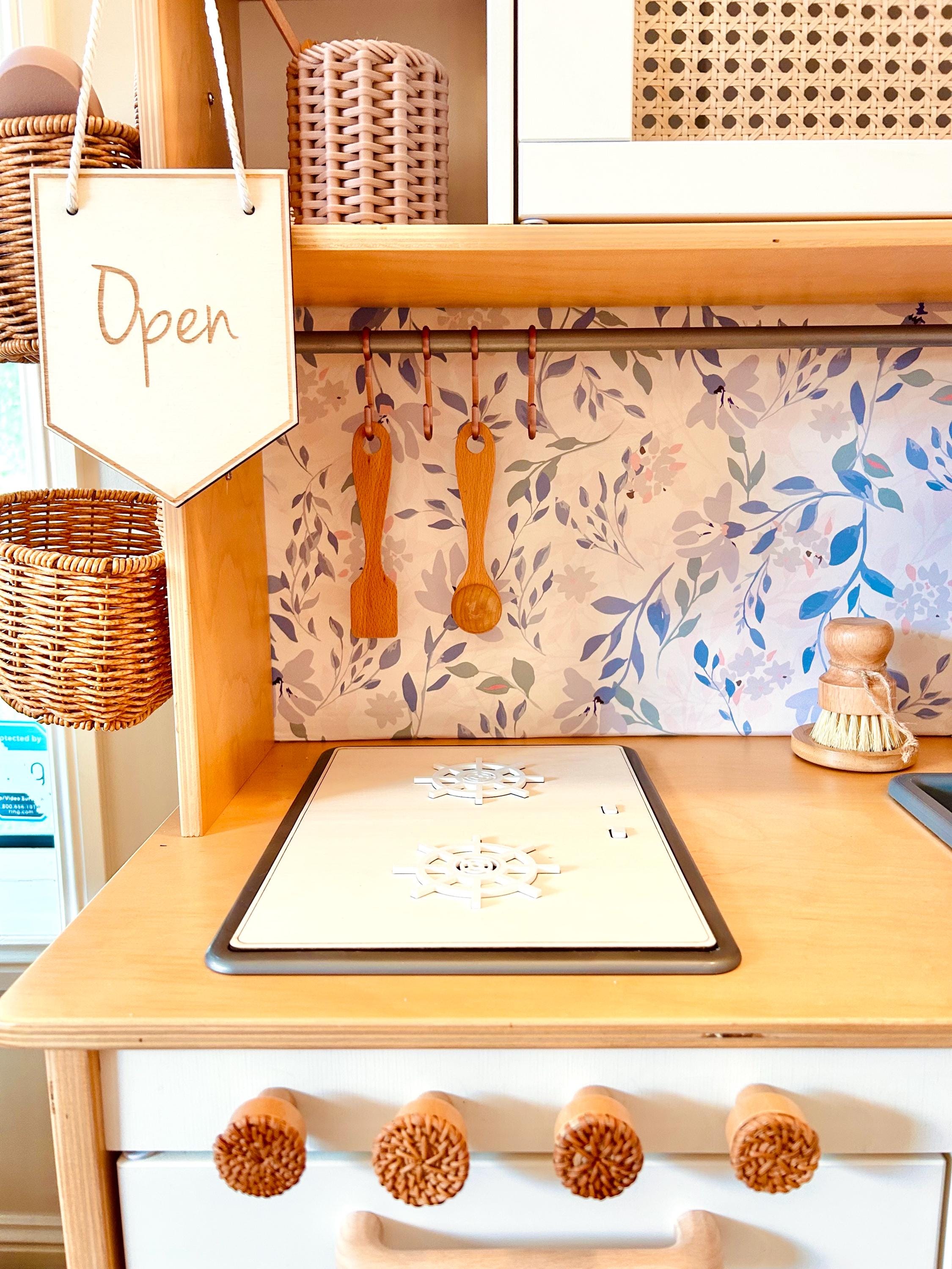 DIY Ikea Duktig Play Kitchen Stove Upgrade Kit – Wooden Surface & Buttons